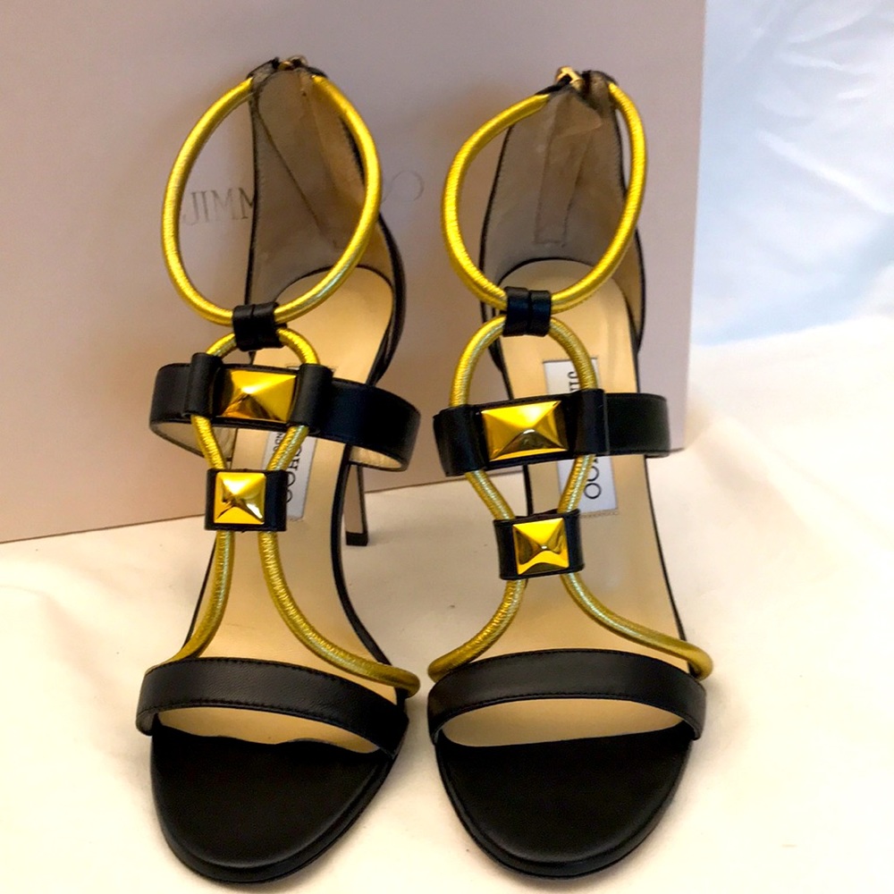 Jimmy Choo 38 1/2 EU Black/Gold